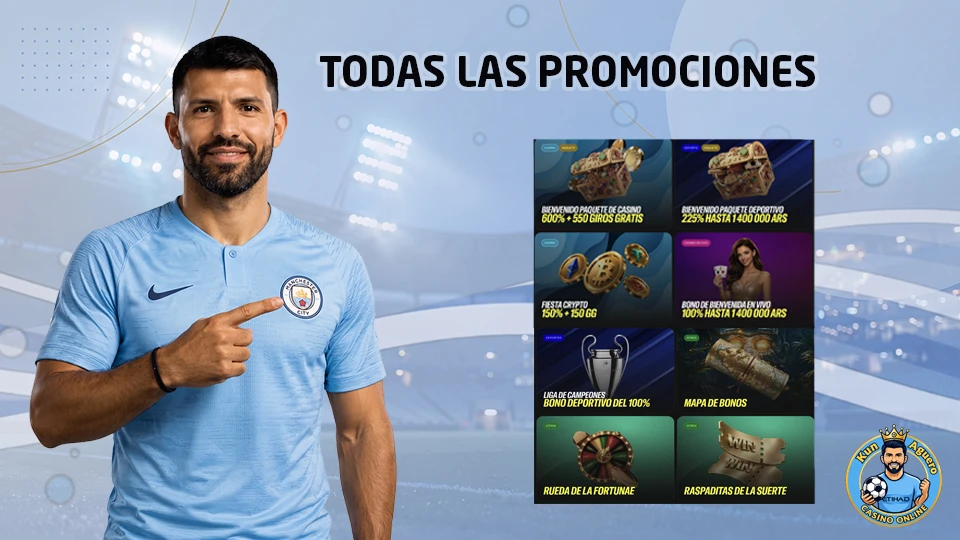 Promociones vigentes de Casino Kun Aguero: recargas y cashback semanal